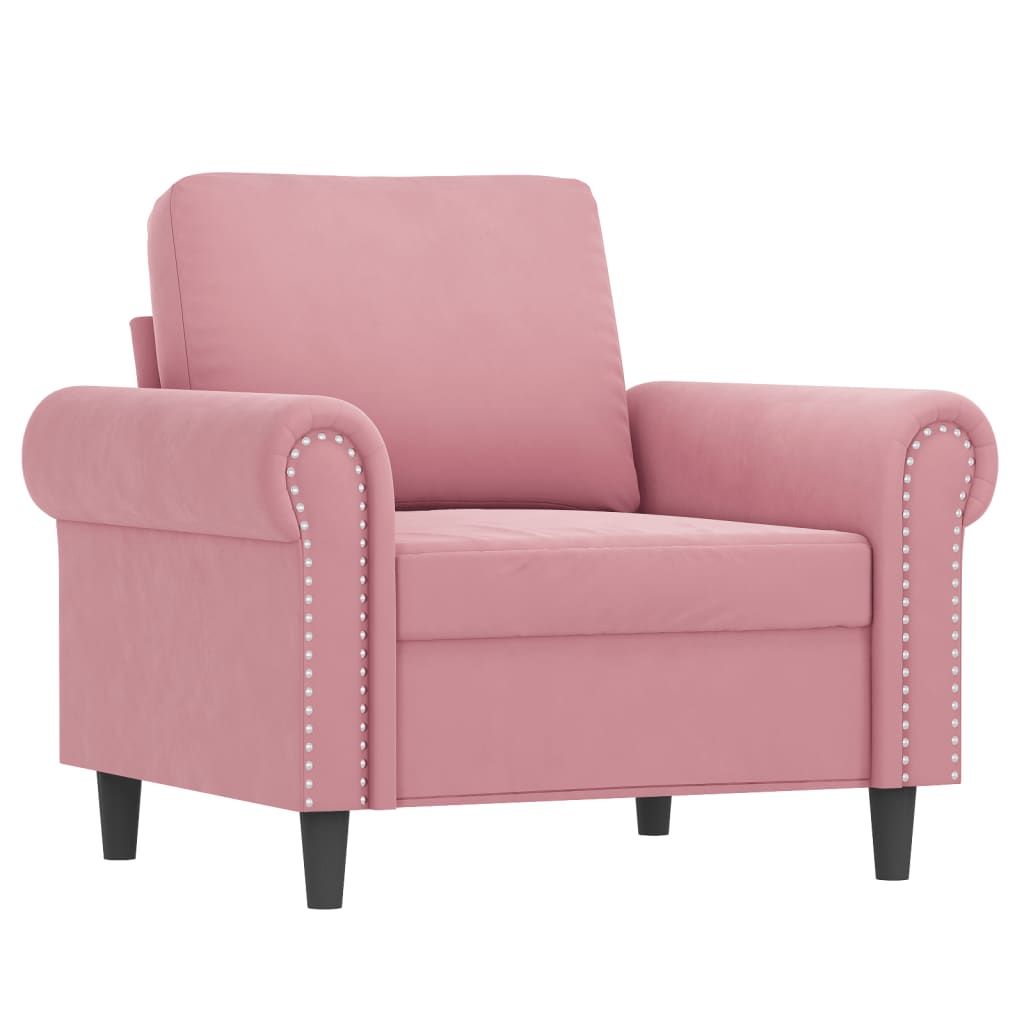 Fauteuil avec repose-pied Rose 60 cm Velours - XIOS