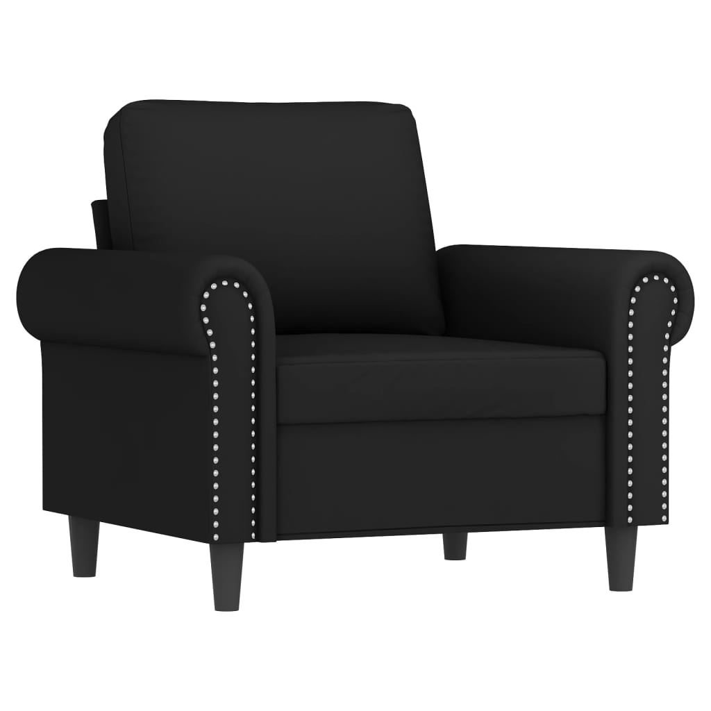 Fauteuil avec repose-pied Noir 60 cm Velours