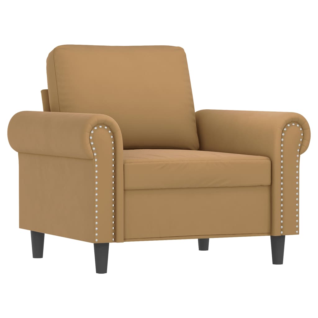 Fauteuil avec repose-pied Marron 60 cm Velours - XIOS