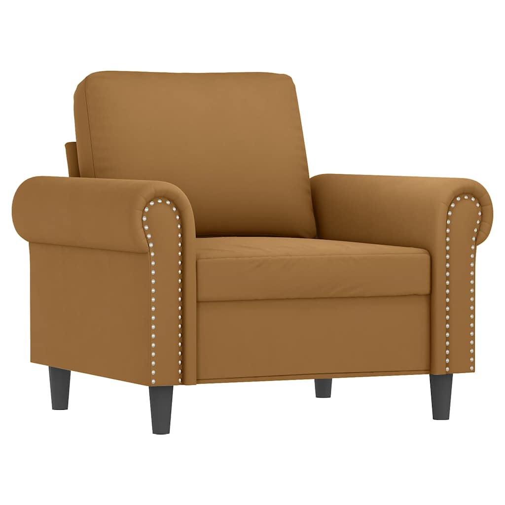 Fauteuil avec repose-pied Marron 60 cm Velours