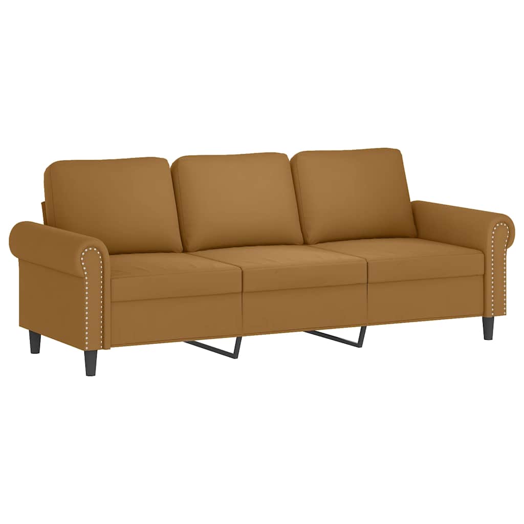 Canapé à 3 places avec repose-pieds Marron 180 cm Velours - XIOS