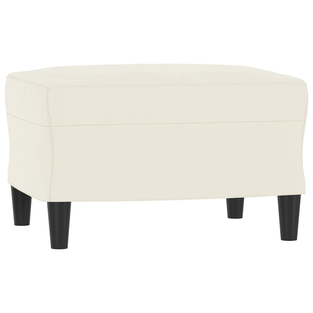 Canapé à 3 places avec repose-pieds Crème 180 cm Velours - XIOS