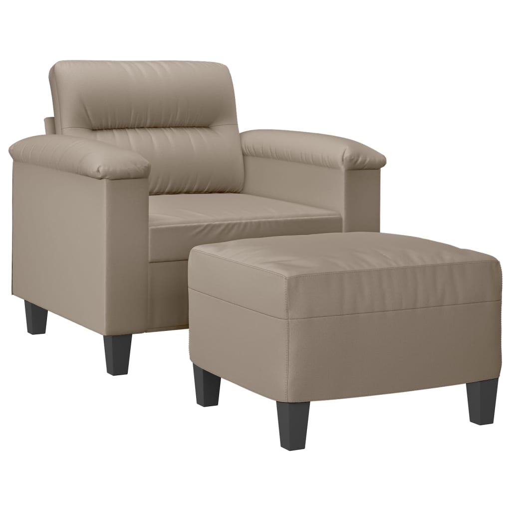 Fauteuil avec repose-pied Taupe 60 cm Tissu microfibre - XIOS