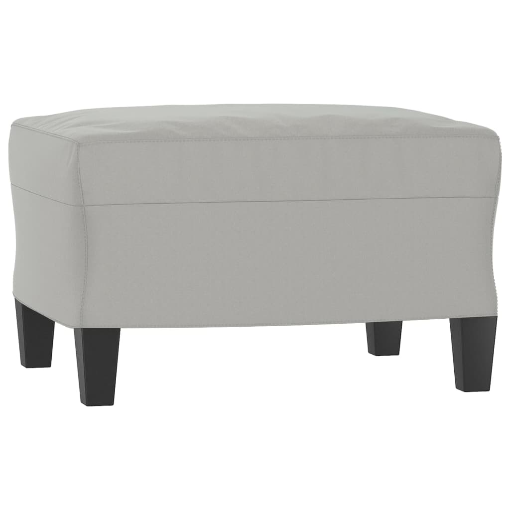 Fauteuil avec repose-pied Gris clair 60 cm Tissu microfibre - XIOS