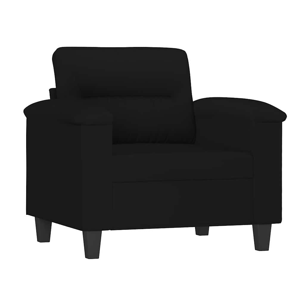 Fauteuil avec repose-pied Noir 60 cm Tissu microfibre - XIOS