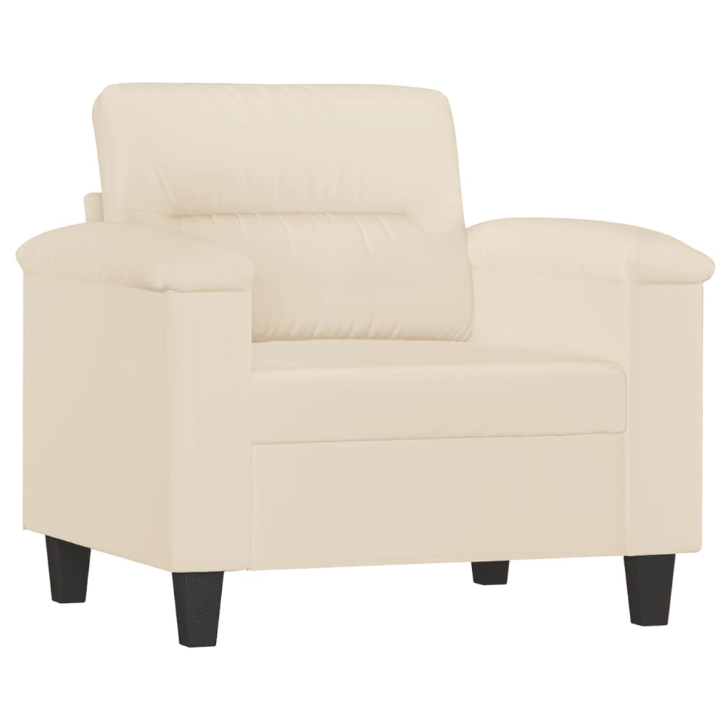 Fauteuil avec repose-pied Beige 60 cm Tissu microfibre - XIOS