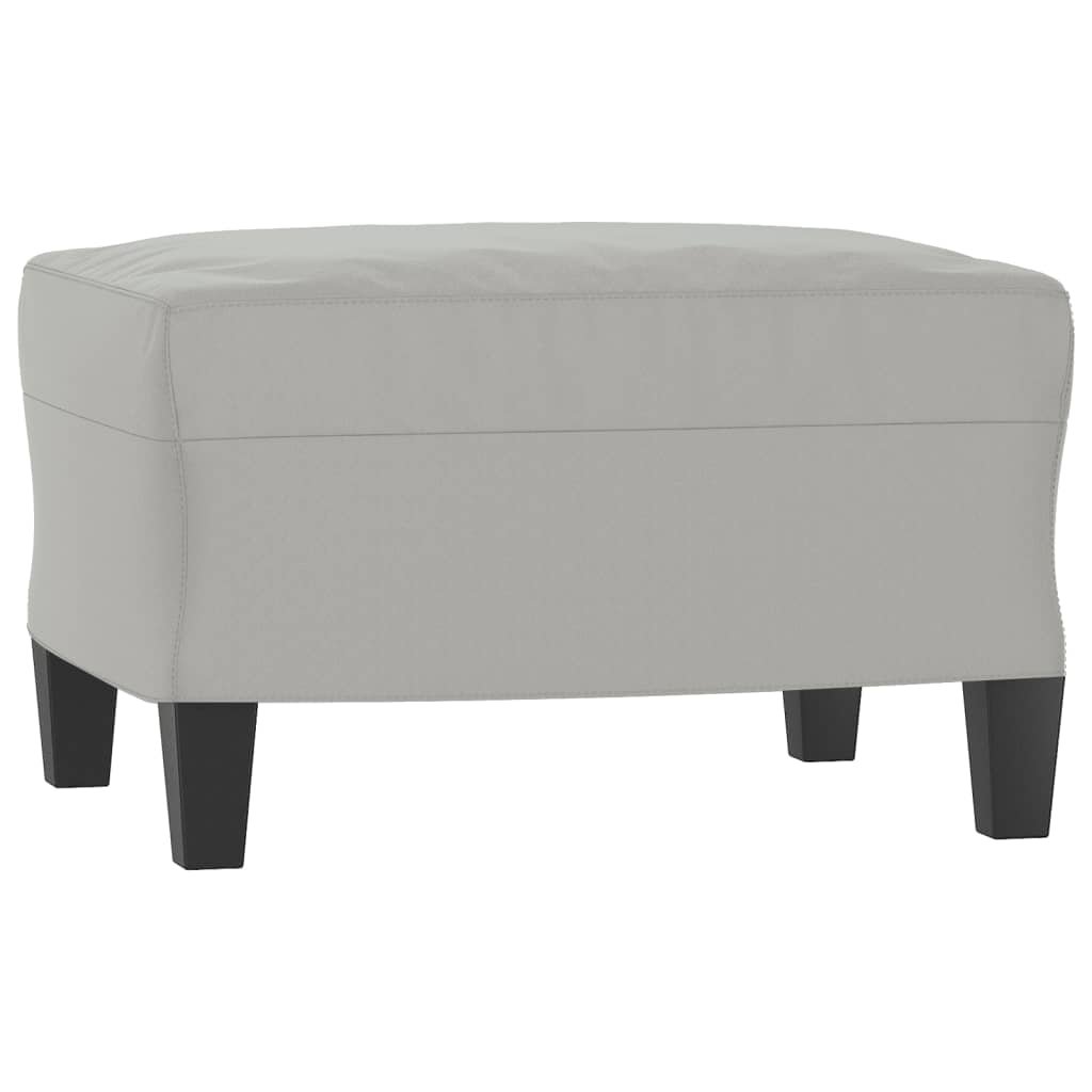 Canapé 3 places repose-pieds Gris clair 180 cm Tissu microfibre - XIOS