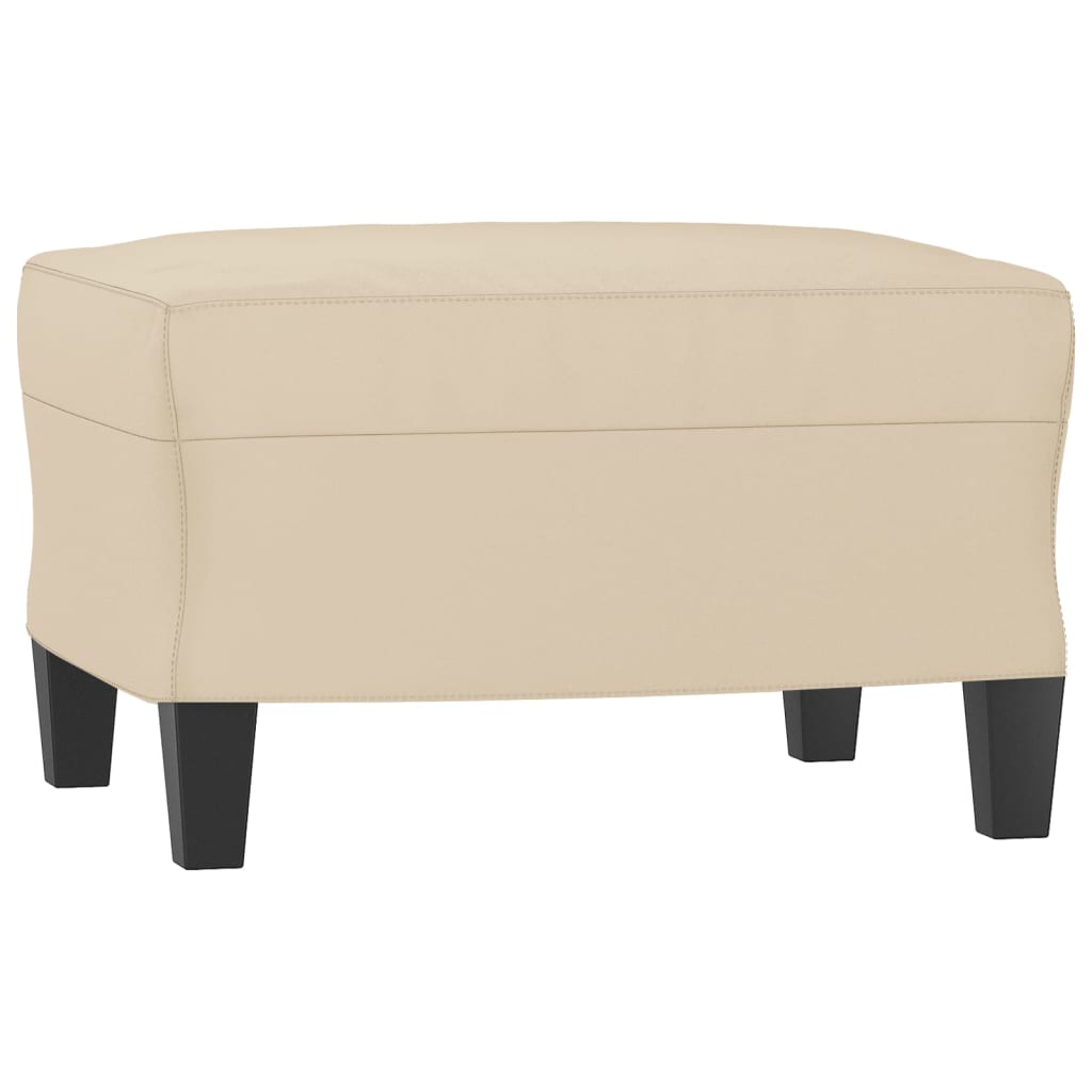 Canapé 3 places avec repose-pieds Crème 180 cm Tissu microfibre - XIOS