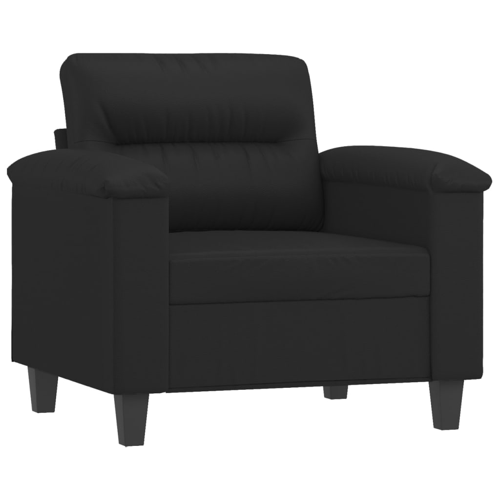 Fauteuil avec repose-pied Noir 60 cm Similicuir - XIOS