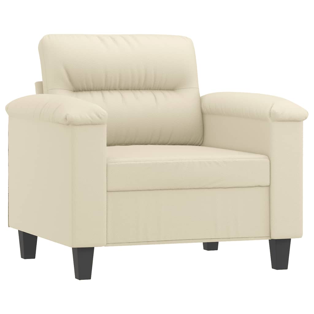Fauteuil avec repose-pied Crème 60 cm Similicuir - XIOS
