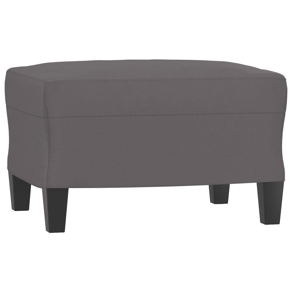 Fauteuil avec repose-pied Gris 60 cm Similicuir - XIOS