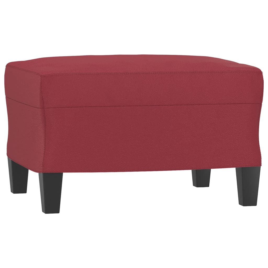 Fauteuil avec repose-pied Rouge bordeaux 60 cm Similicuir - XIOS