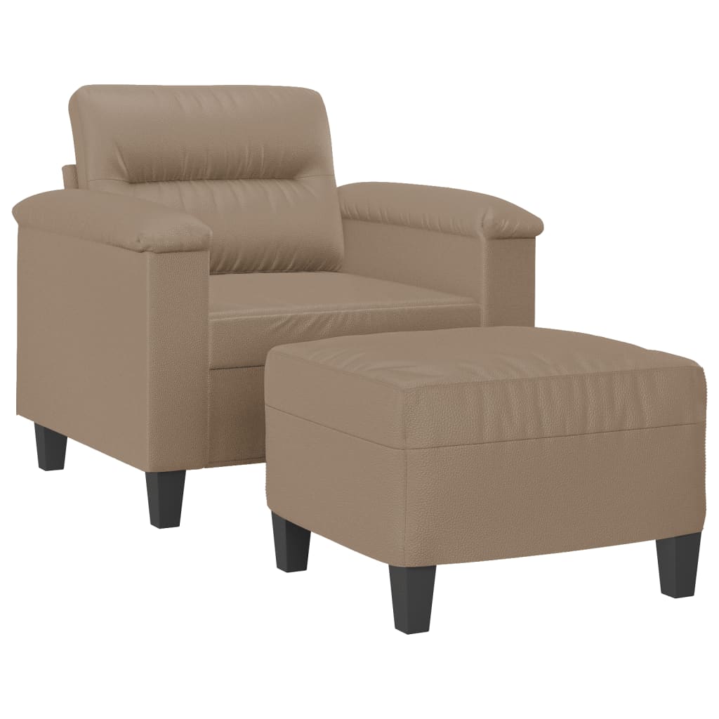 Fauteuil avec repose-pied Cappuccino 60 cm Similicuir - XIOS