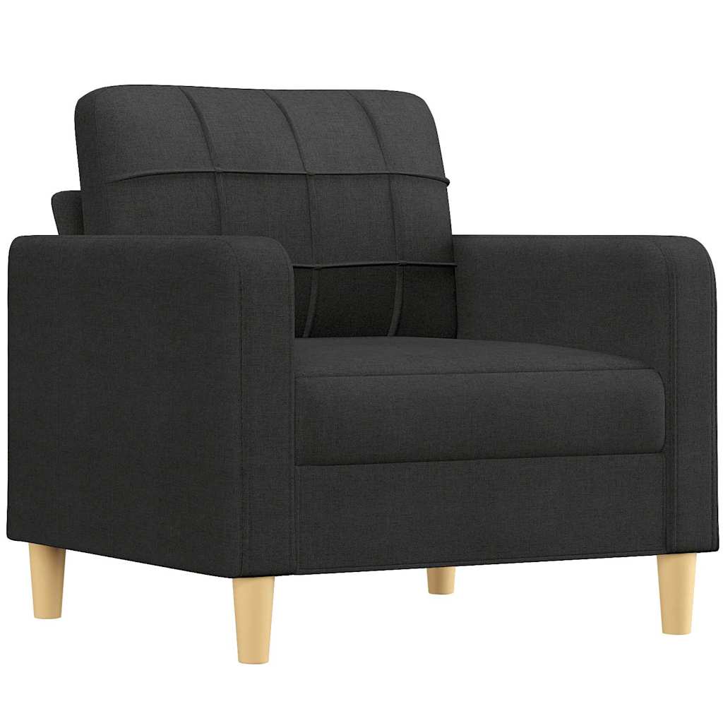 Ensemble de canapés 3 pcs avec coussins Noir Tissu - XIOS