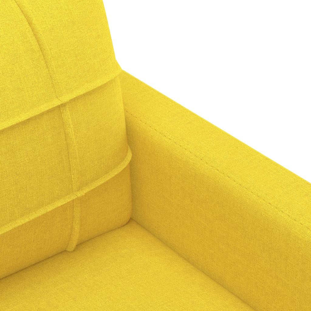 Ensemble de canapés 3 pcs avec coussins Jaune clair Tissu