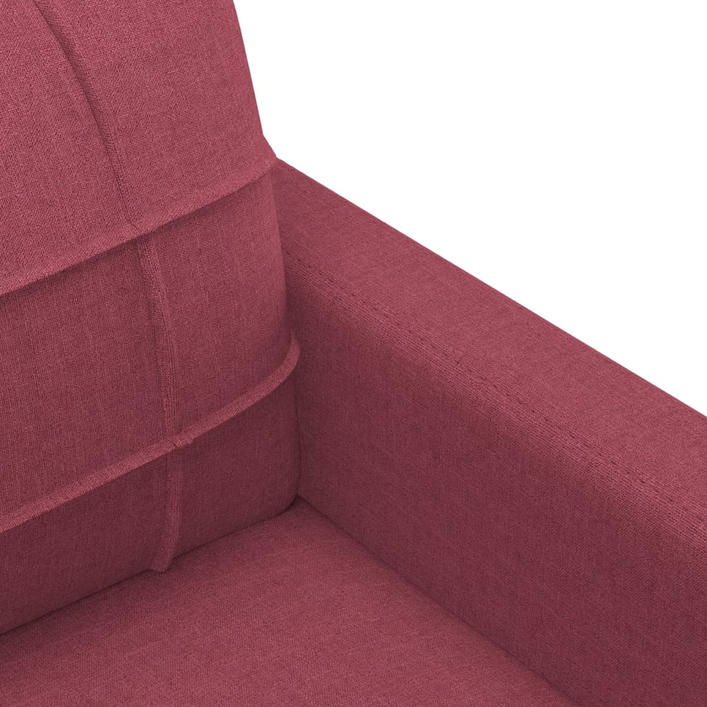 Ensemble de canapés 3 pcs avec coussins Rouge bordeaux Tissu - XIOS