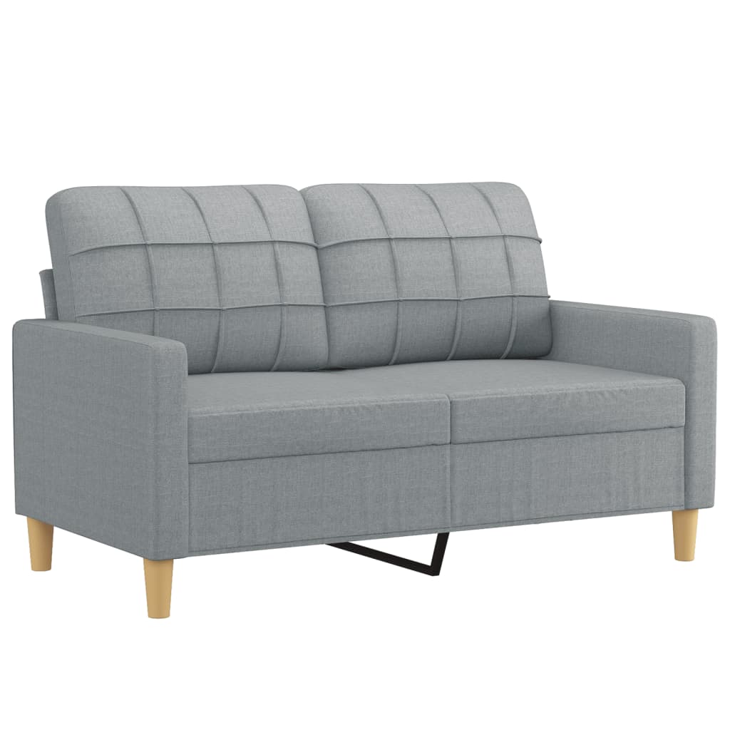 Ensemble de canapés 4 pcs avec coussins Gris clair Tissu