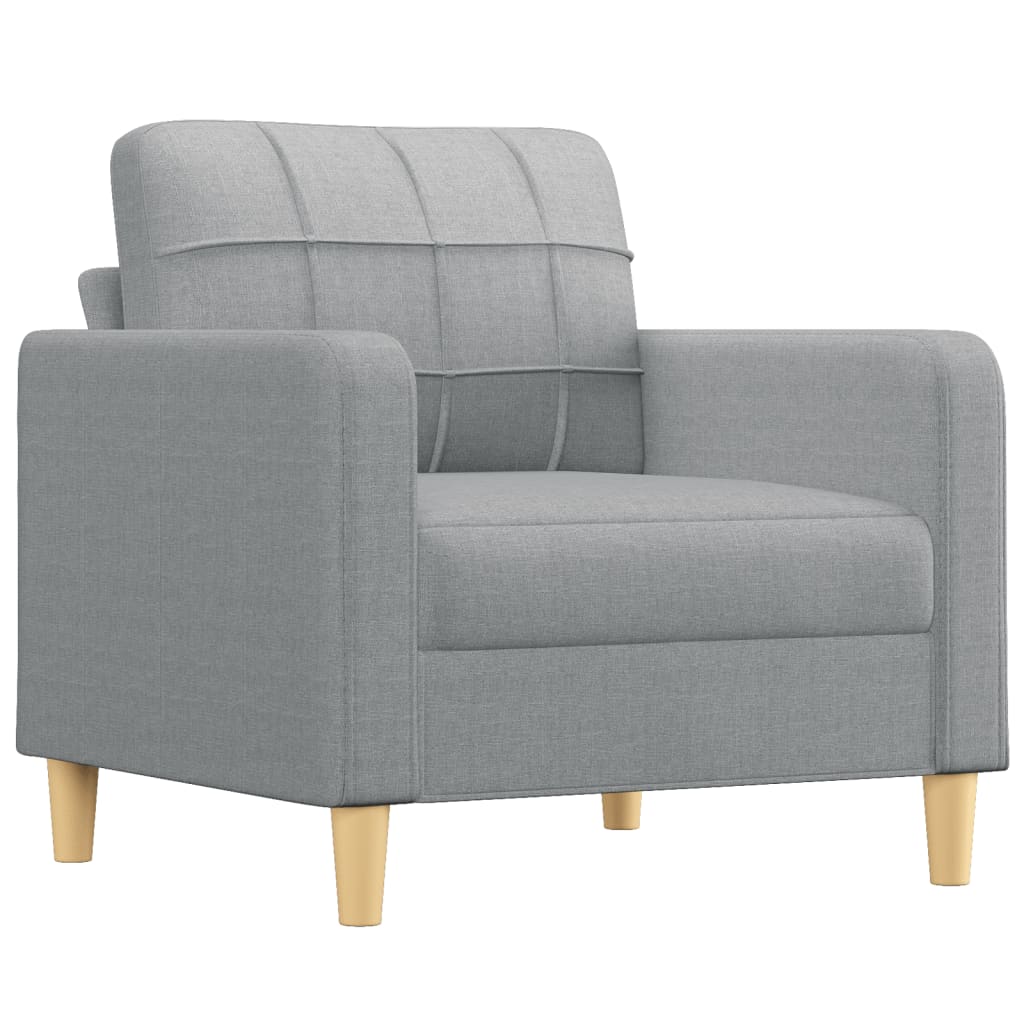 Ensemble de canapés 4 pcs coussins gris clair tissu