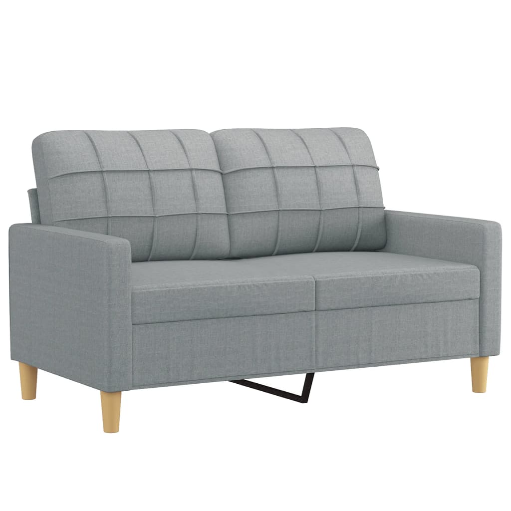 Ensemble de canapés 4 pcs coussins gris clair tissu