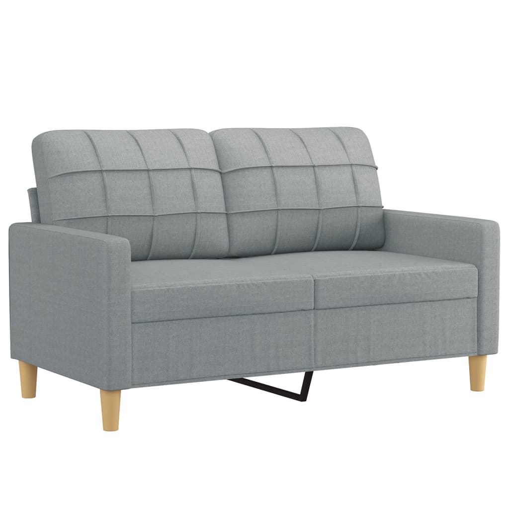 Ensemble de canapés 2 pcs avec coussins Gris clair Tissu - XIOS