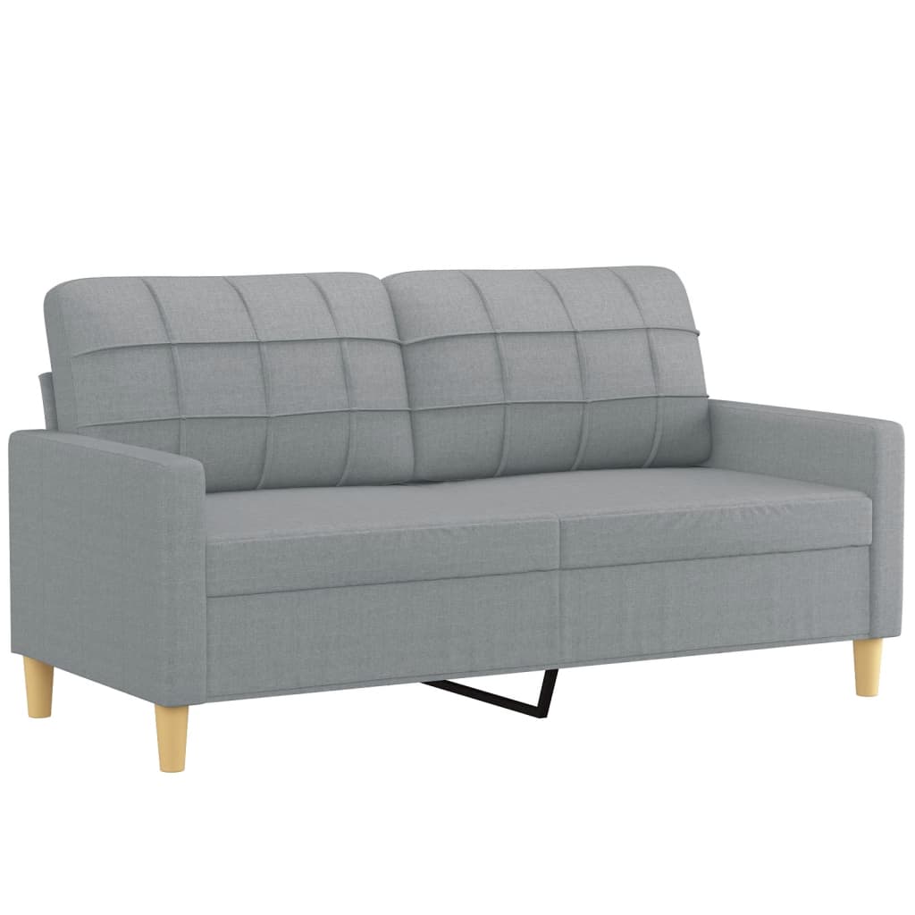 Ensemble de canapés 2 pcs avec coussins Gris clair Tissu - XIOS