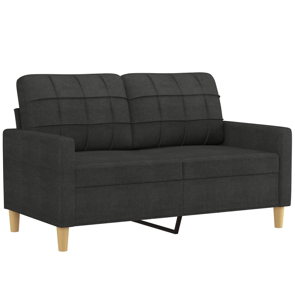 Ensemble de canapés 2 pcs avec coussins Noir Tissu - XIOS