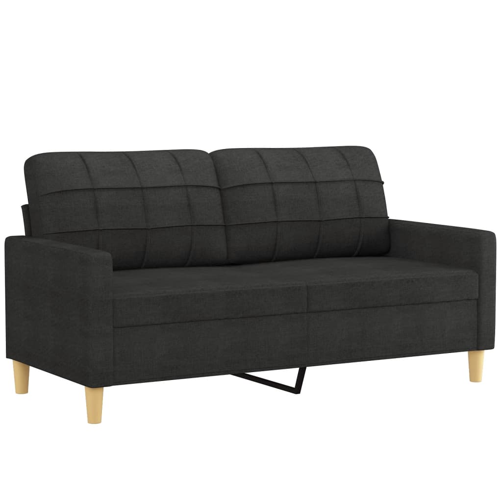 Ensemble de canapés 2 pcs avec coussins Noir Tissu - XIOS