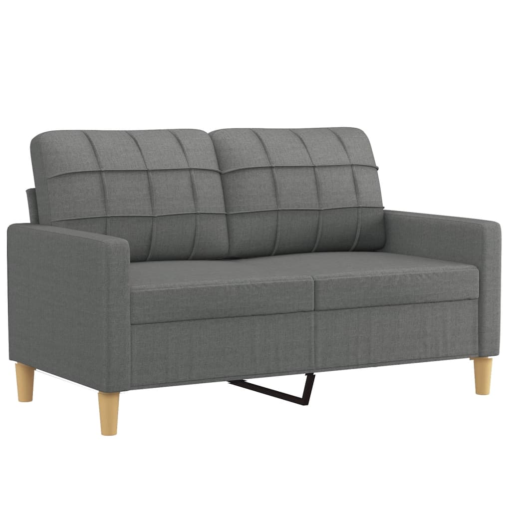 Ensemble de canapés 3 pcs avec coussins Gris foncé Tissu - XIOS