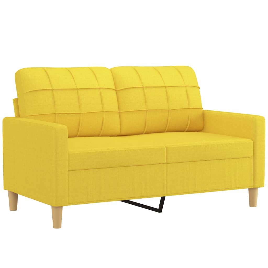 Ensemble de canapés 3 pcs avec coussins Jaune clair Tissu - XIOS