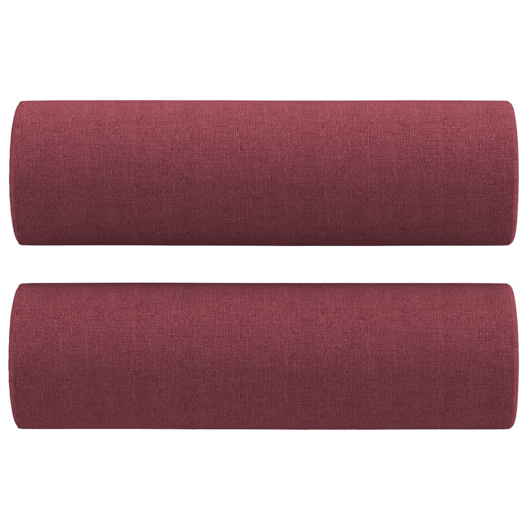 Ensemble de canapés 2 pcs avec coussins rouge bordeaux tissu - XIOS