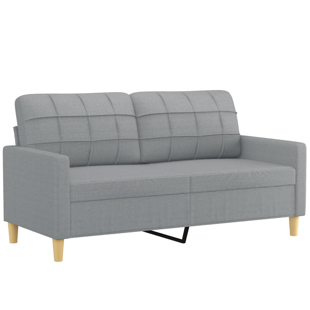 Ensemble de canapés 3 pcs coussins gris clair tissu