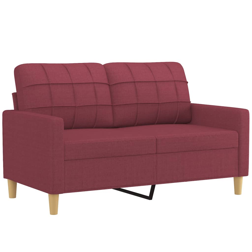 Ensemble de canapés 3 pcs avec coussins rouge bordeaux tissu - XIOS