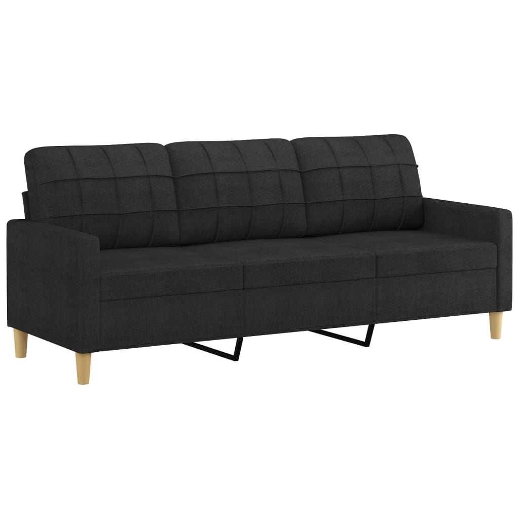 Ensemble de canapés 2 pcs avec coussins Noir Tissu - XIOS