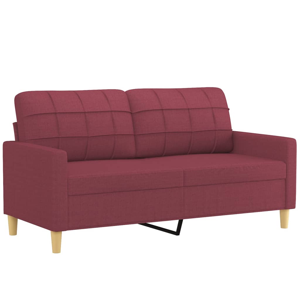 Ensemble de canapés 3 pcs avec coussins Rouge bordeaux Tissu - XIOS