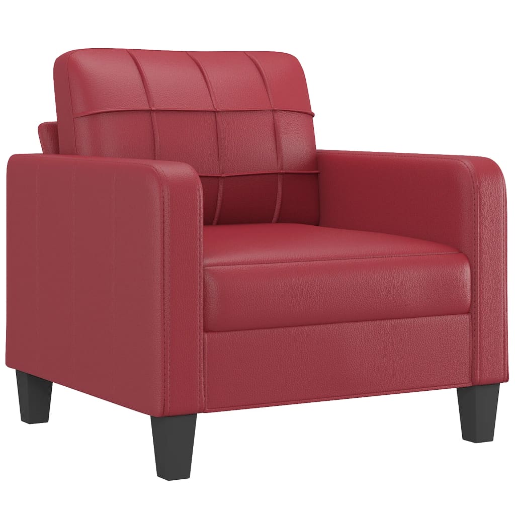 Ensemble de canapés 3 pcs et coussins Rouge bordeaux Similicuir - XIOS