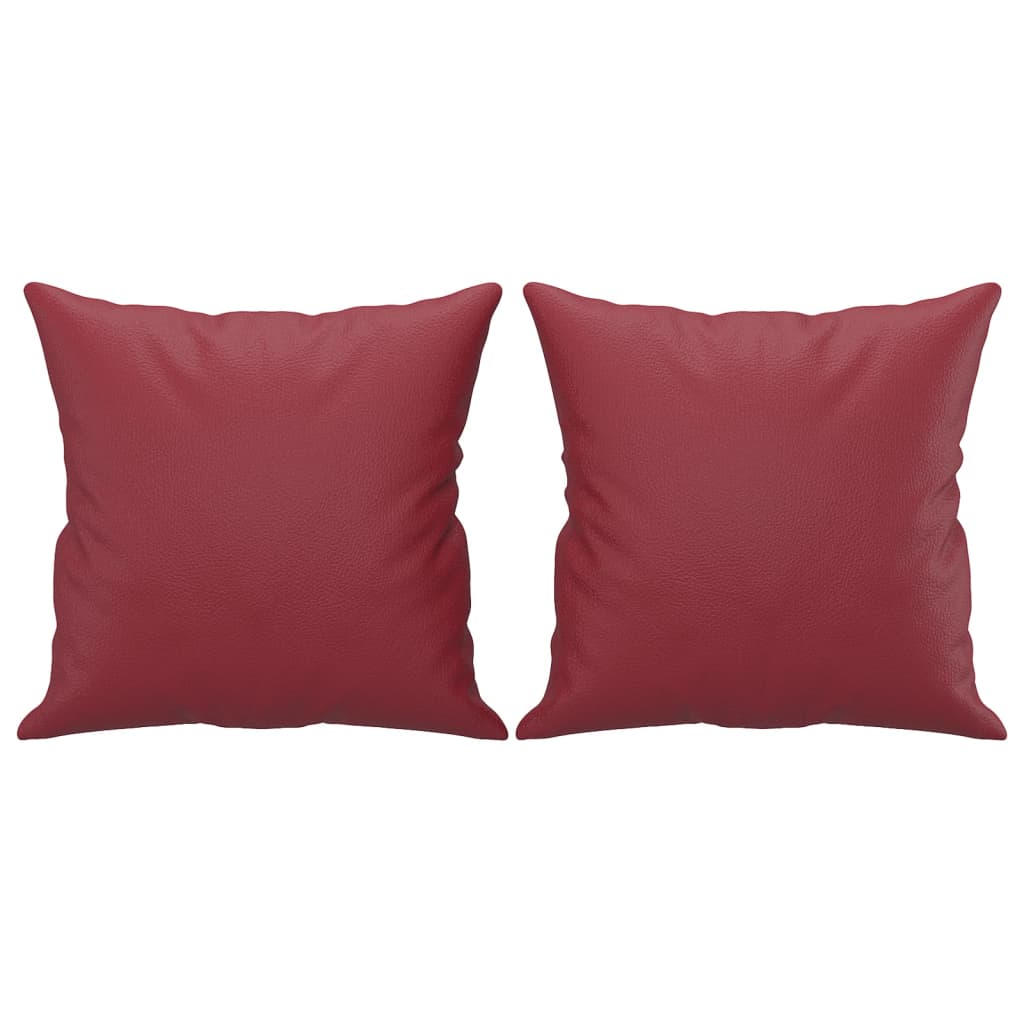 Ensemble de canapés 3 pcs et coussins rouge bordeaux similicuir - XIOS