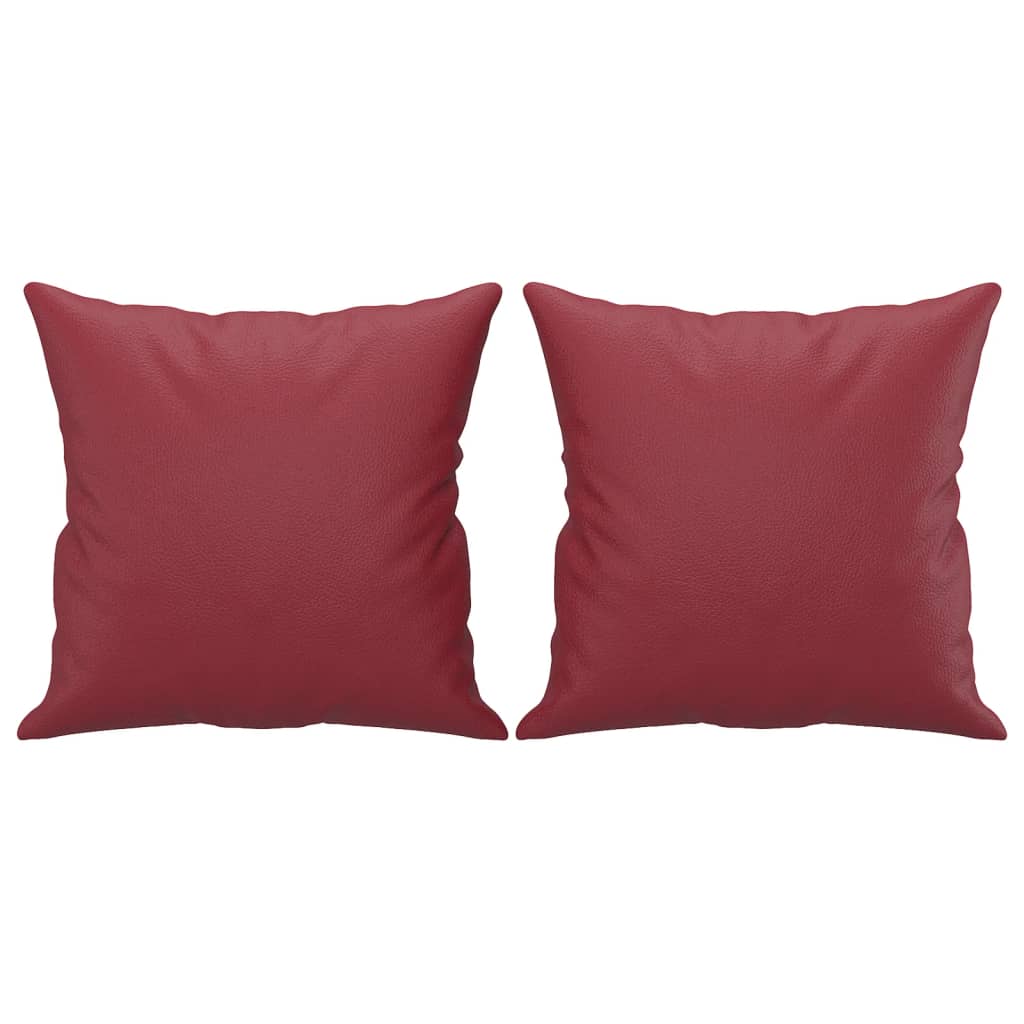 Ensemble de canapés 4 pcs et coussins rouge bordeaux similicuir - XIOS