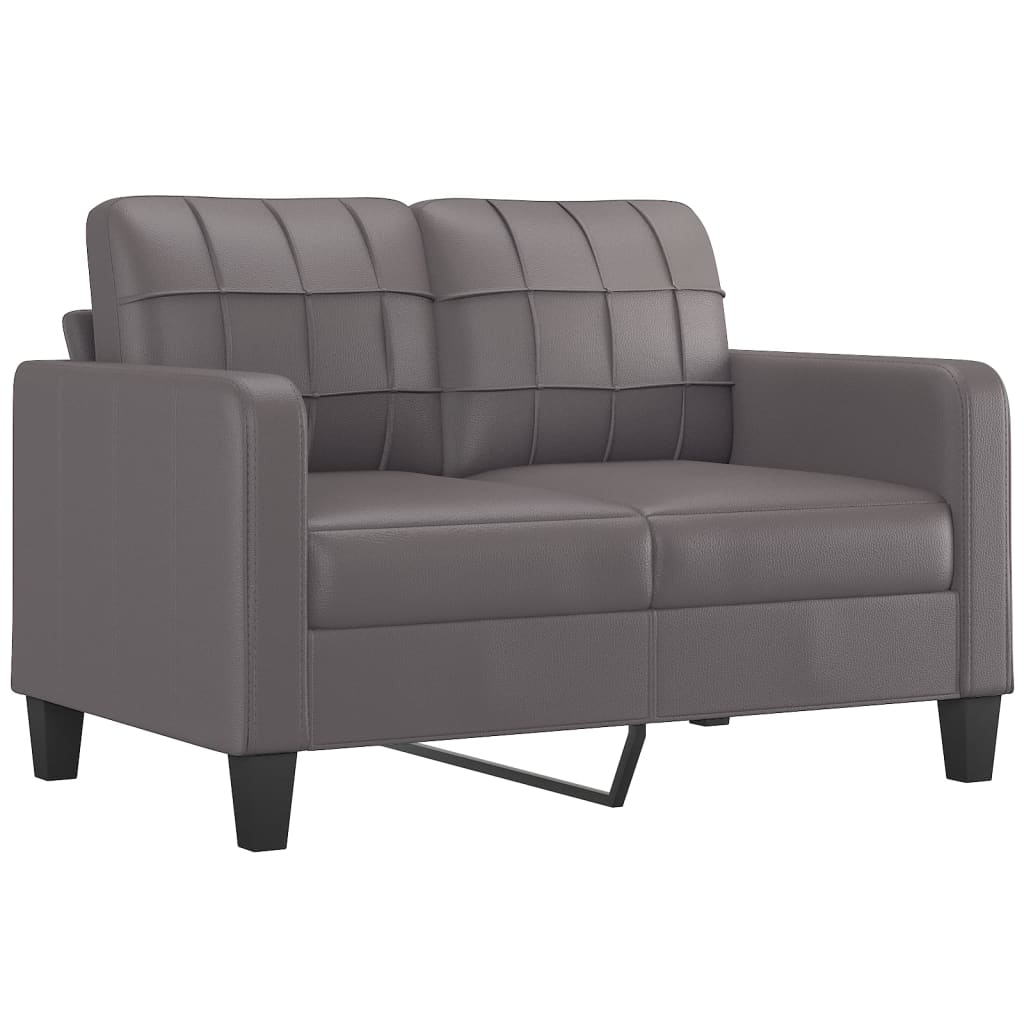 Ensemble de canapés 2 pcs avec coussins Gris Similicuir - XIOS