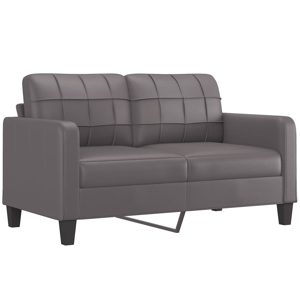 Ensemble de canapés 2 pcs avec coussins Gris Similicuir - XIOS