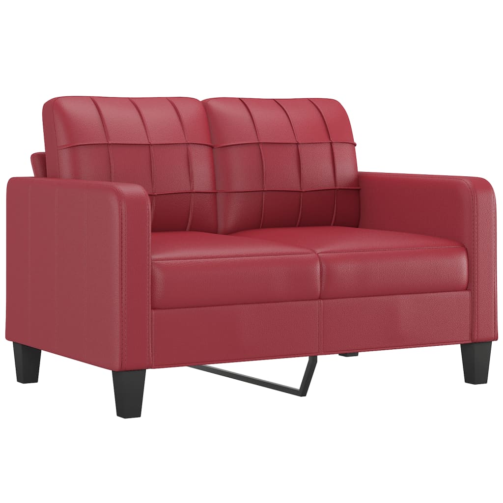 Ensemble de canapés 2 pcs et coussins Rouge bordeaux Similicuir - XIOS