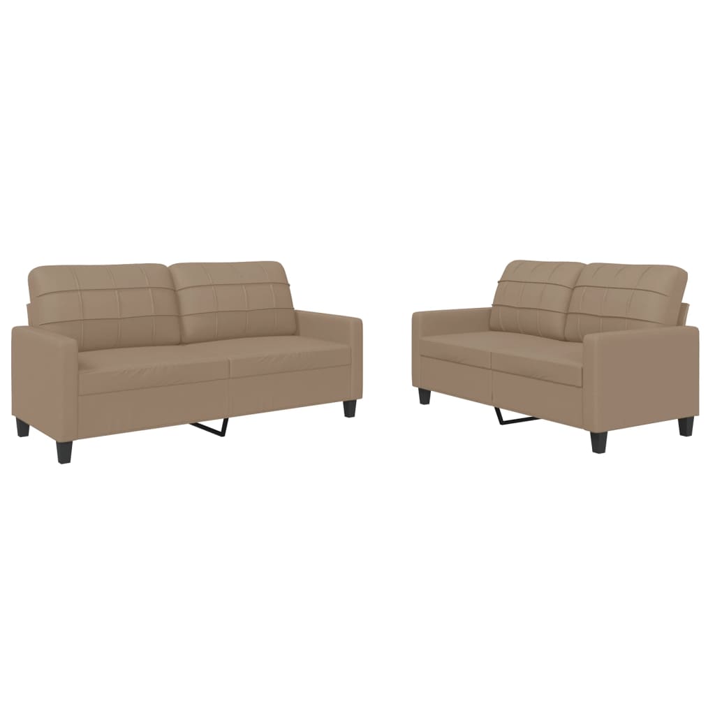 Ensemble de canapés 2 pcs avec coussins Cappuccino Similicuir - XIOS