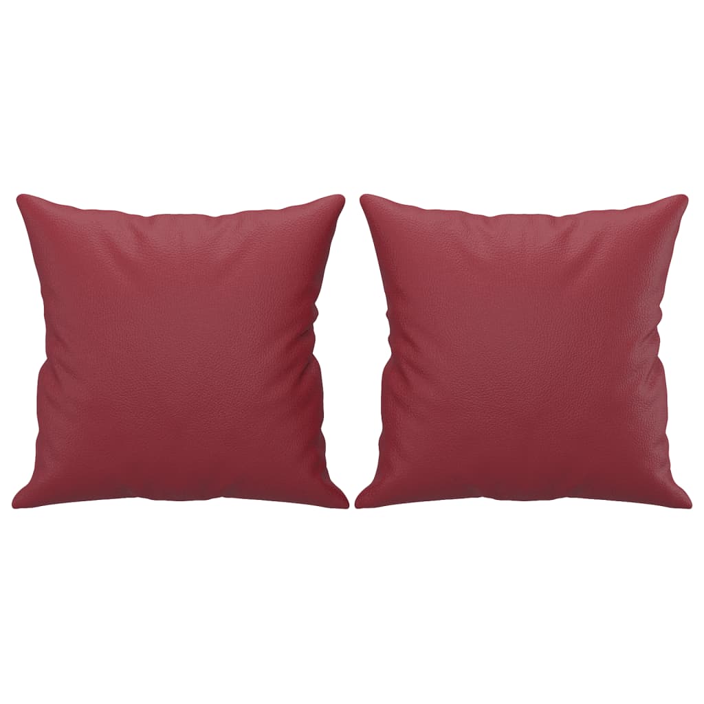 Ensemble de canapés 2 pcs et coussins rouge bordeaux similicuir - XIOS