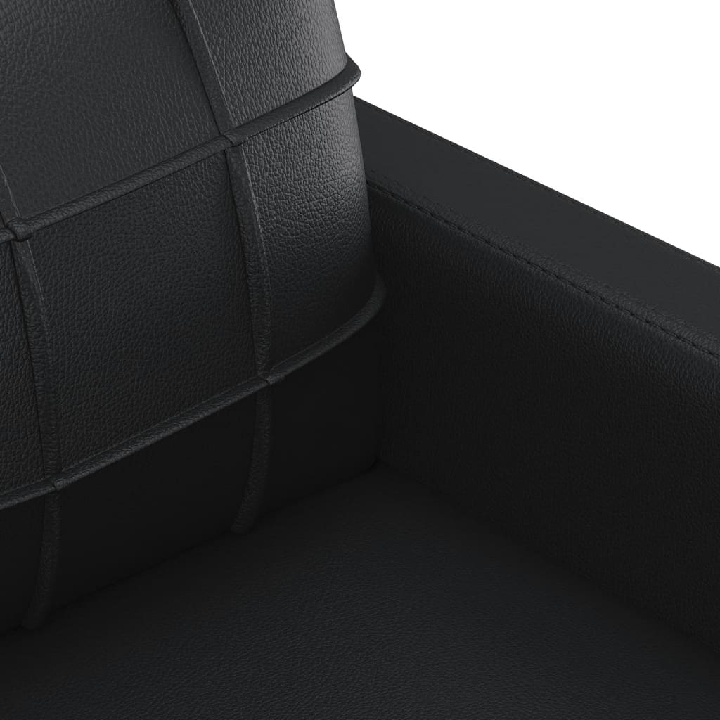 Ensemble de canapés 3 pcs avec coussins noir similicuir - XIOS