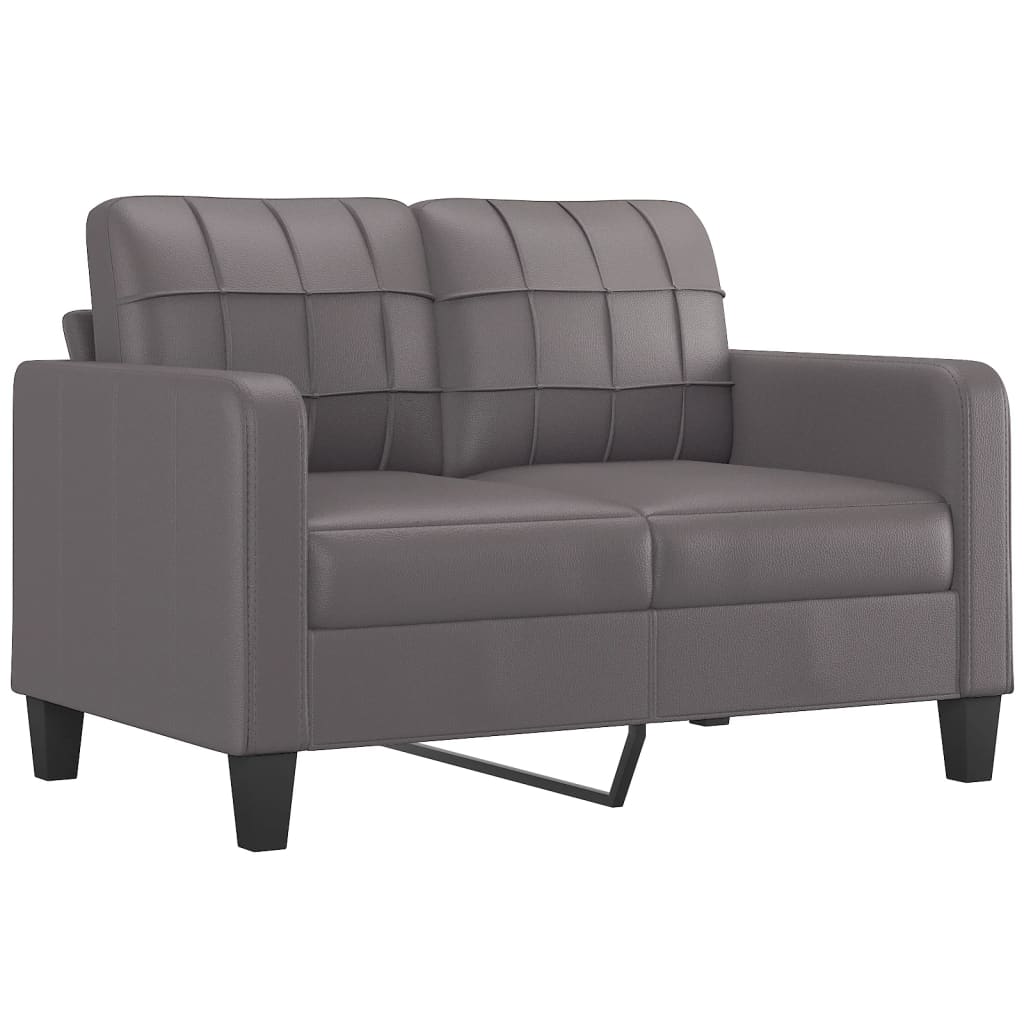 Ensemble de canapés 3 pcs avec coussins gris similicuir - XIOS