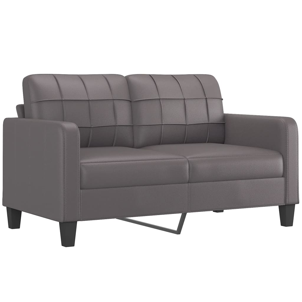 Ensemble de canapés 3 pcs avec coussins gris similicuir - XIOS