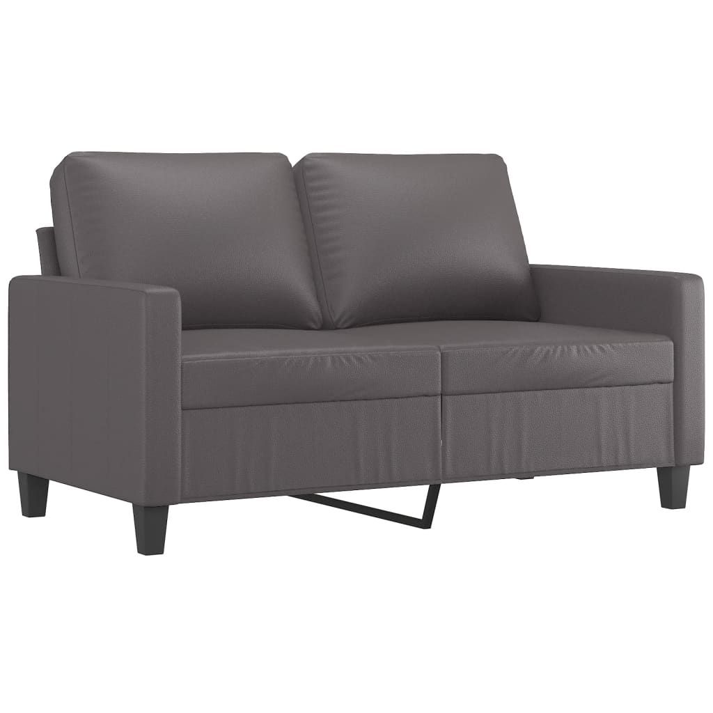 Ensemble de canapés 4 pcs avec coussins Gris Similicuir