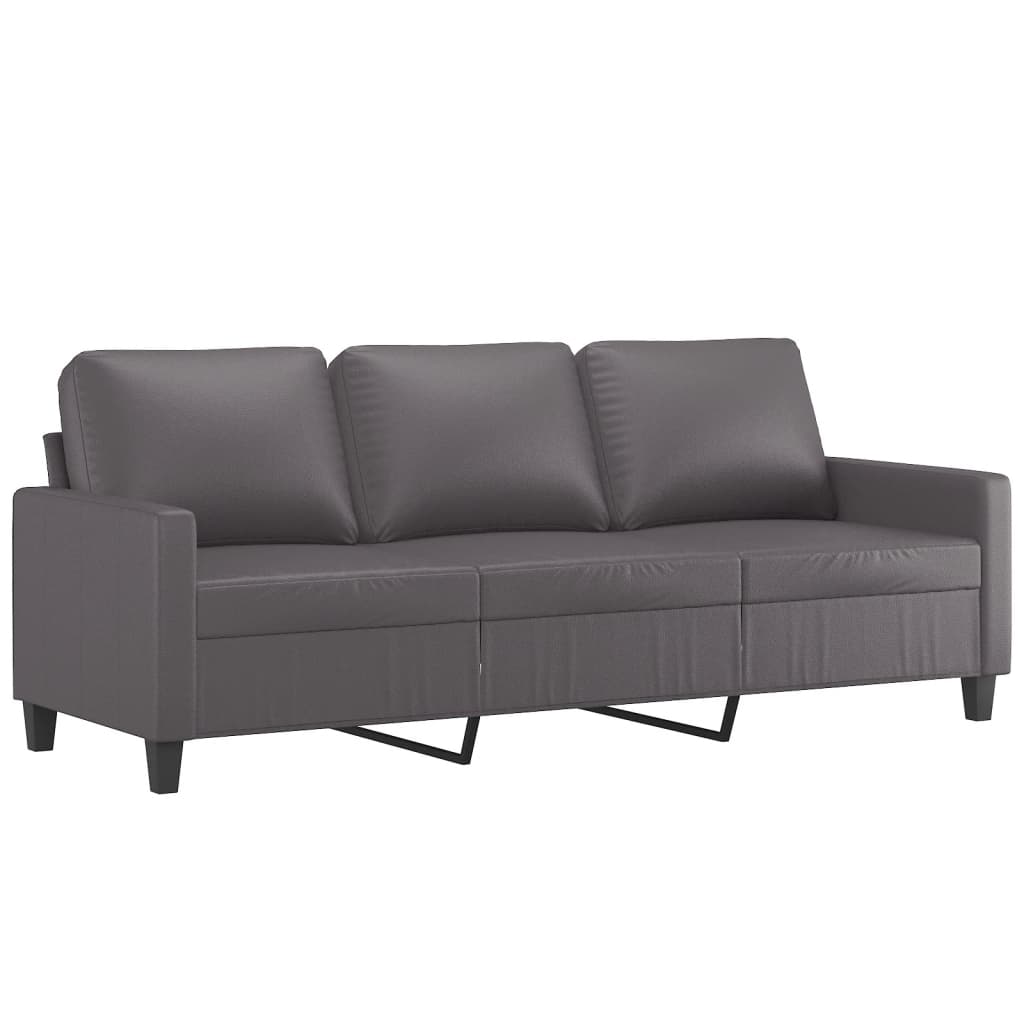 Ensemble de canapés 4 pcs avec coussins Gris Similicuir