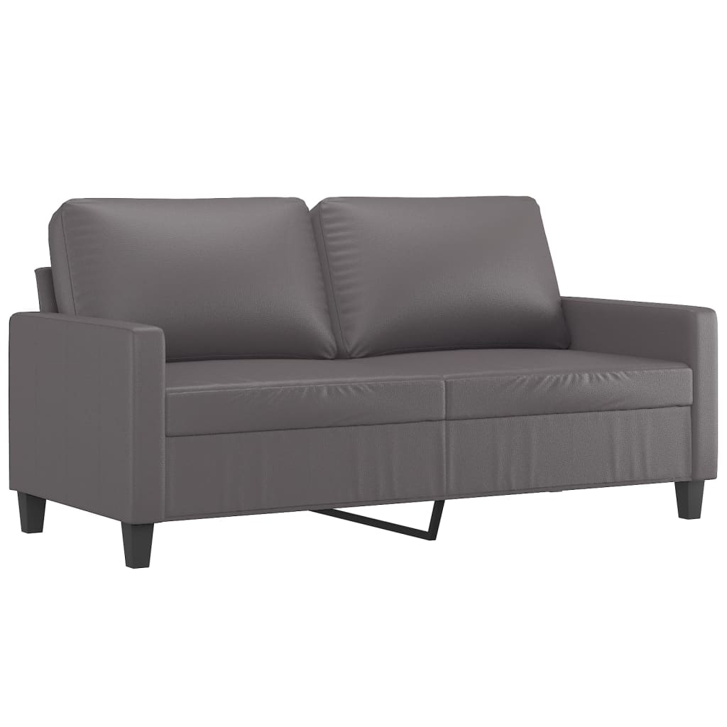 Ensemble de canapés 2 pcs avec coussins Gris Similicuir - XIOS