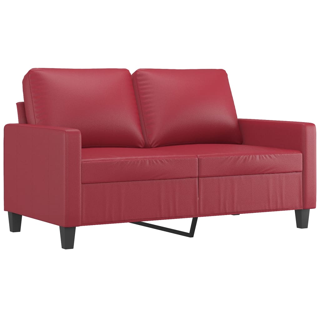 Ensemble de canapés 2 pcs et coussins Rouge bordeaux Similicuir - XIOS