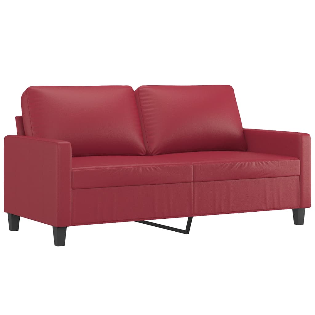 Ensemble de canapés 2 pcs et coussins Rouge bordeaux Similicuir - XIOS